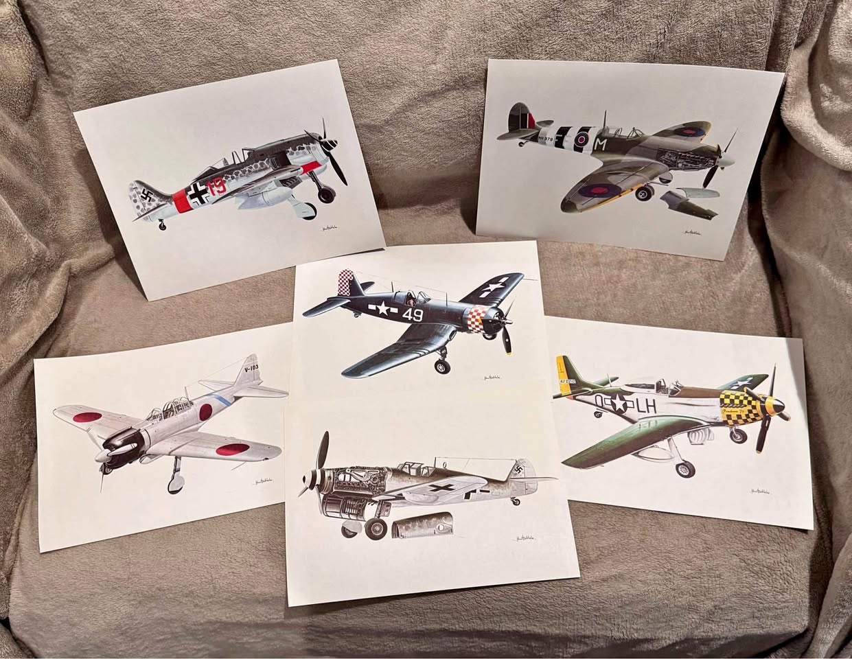WW2 Fighter Aircraft Print Set
