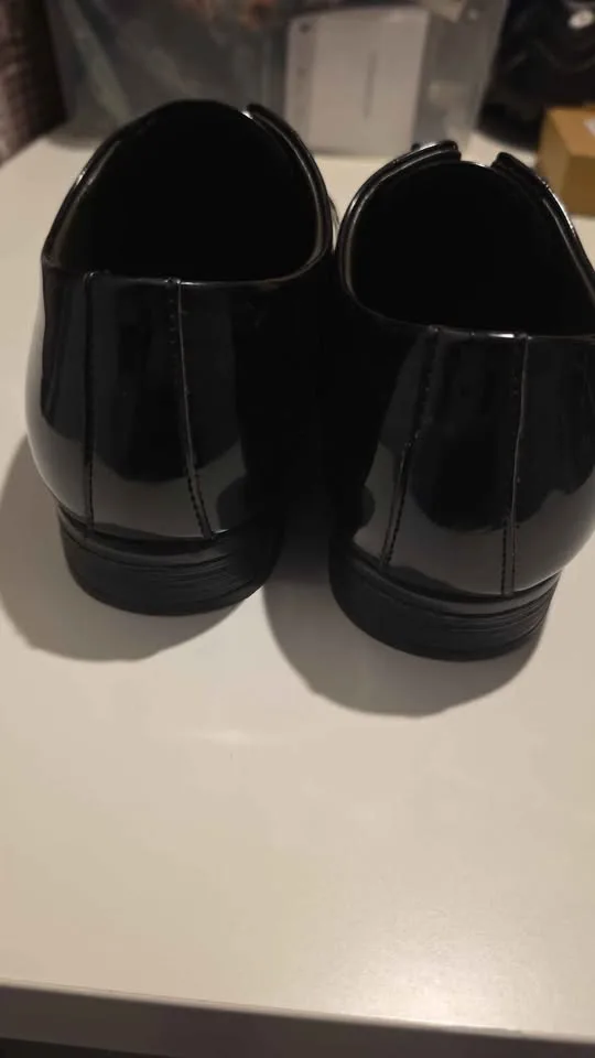 ✨ Elegant Black Glossy Formal Shoes – Premium Style size-9.5 image indicator(3)