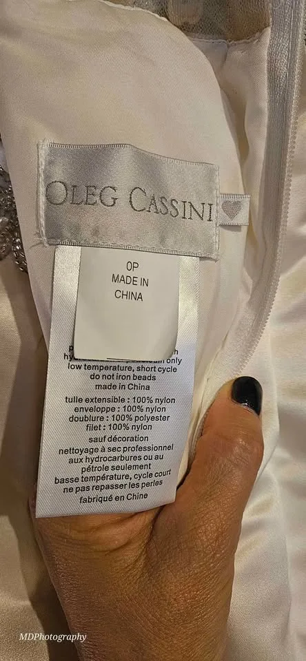 Moving Sale Oleg Cassini Wedding Dress Petite 0 Champagne image indicator(4)