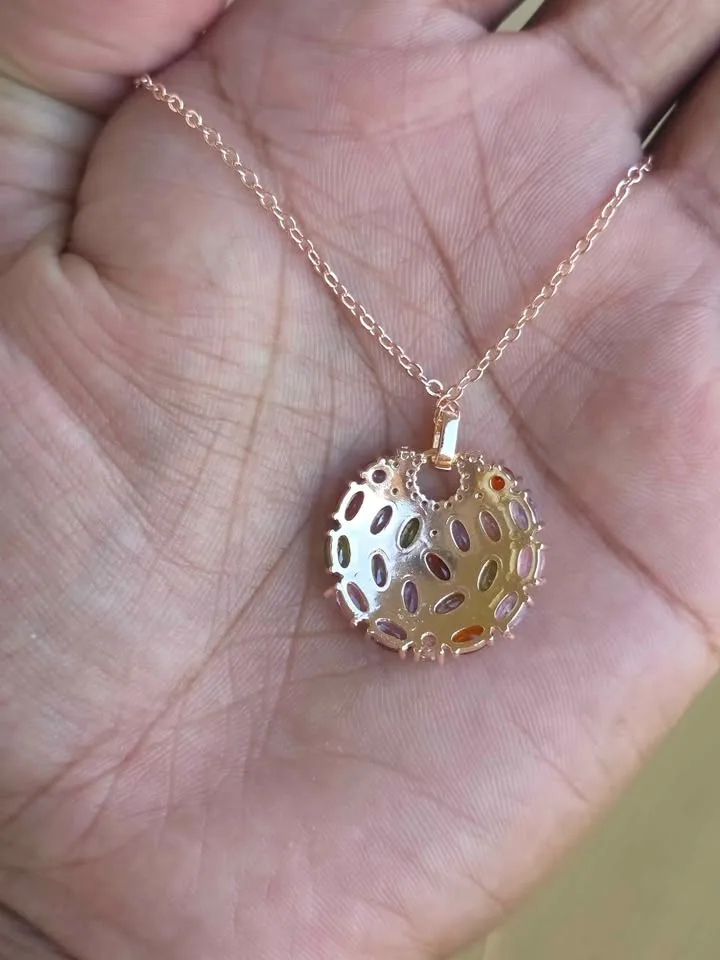 Rose Gold Multicolor Zircon Necklace ✨ image indicator(2)