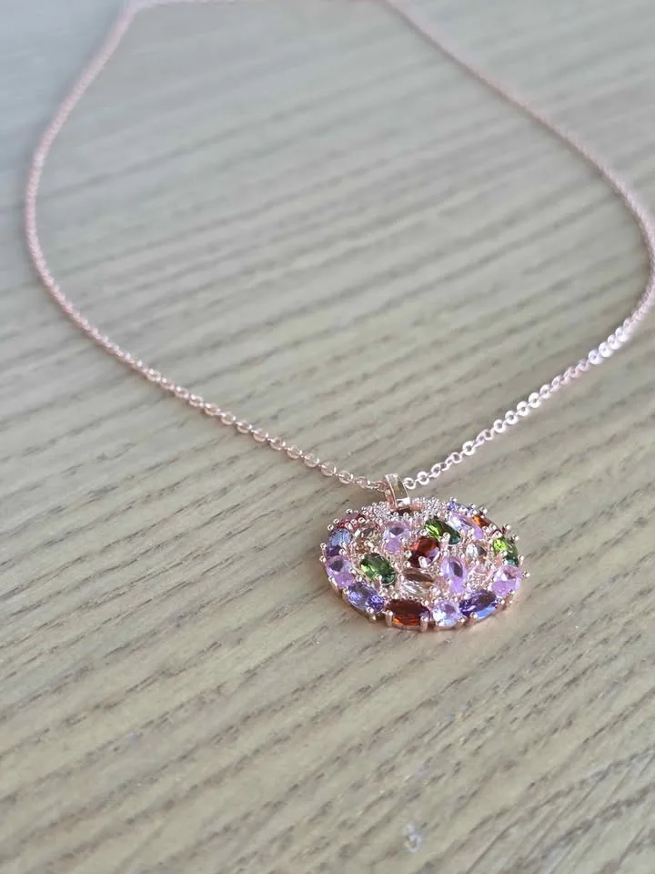 Rose Gold Multicolor Zircon Necklace ✨ image indicator(6)