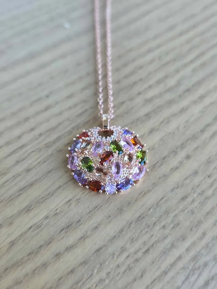 Rose Gold Multicolor Zircon Necklace ✨ image indicator(7)