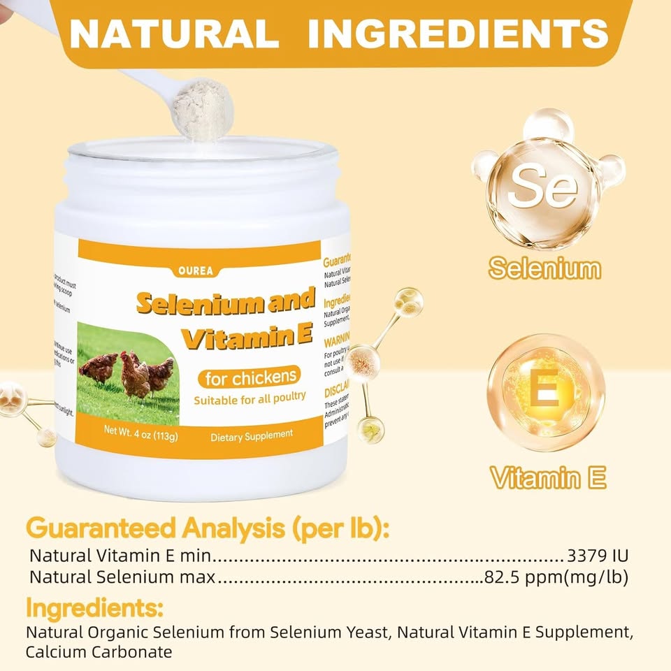 New~Selenium & Vitamin E Powder For Chickens, Supplement - photo 3