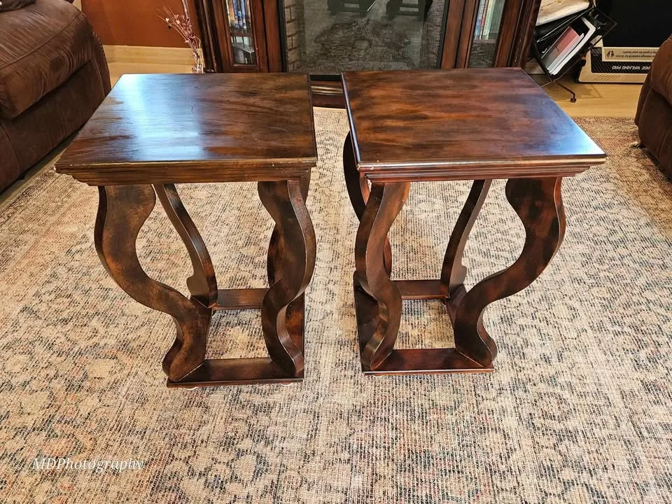 MOVING SALE Twin Wood End Tables image indicator(4)