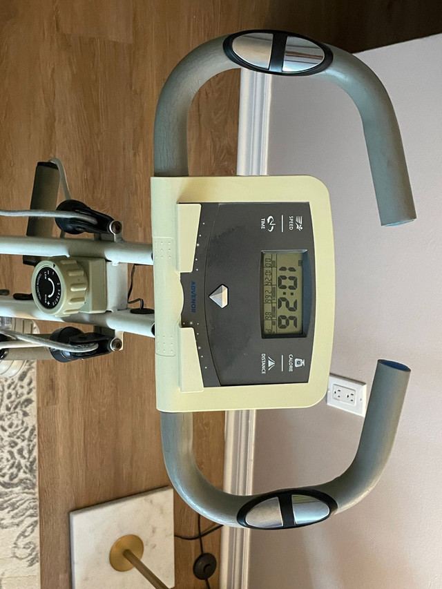 Foldable Exercise Bike w/ Backrest + Heart-Rate Grips