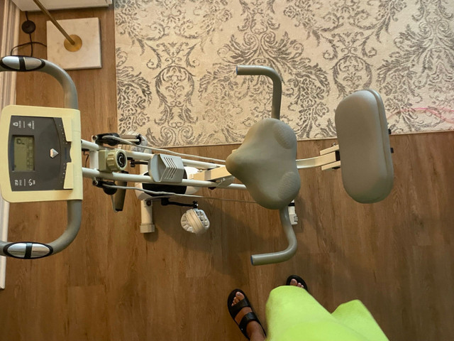 Foldable Exercise Bike w/ Backrest + Heart-Rate Grips - photo 2
