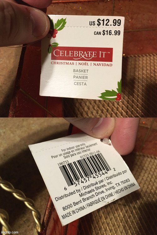 CELEBRATE IT CHRISTMAS BASKET & METAL TRAY - photo 5