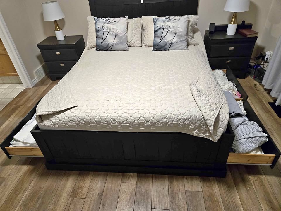 Bedroom set (IKEA Queen Bed with storage)
