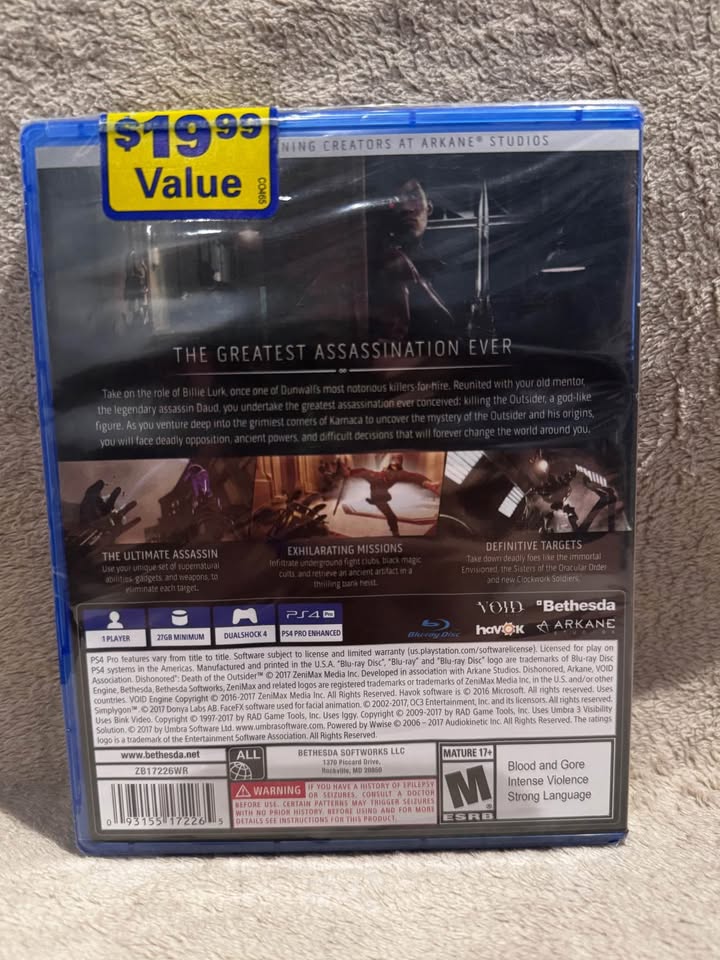 PS4 Dishonored: Death of the Outsider (New, Sealed) - photo 2