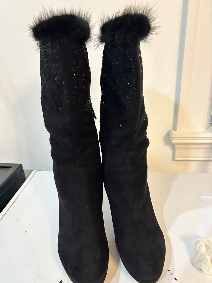 Black calf high boots - photo 2