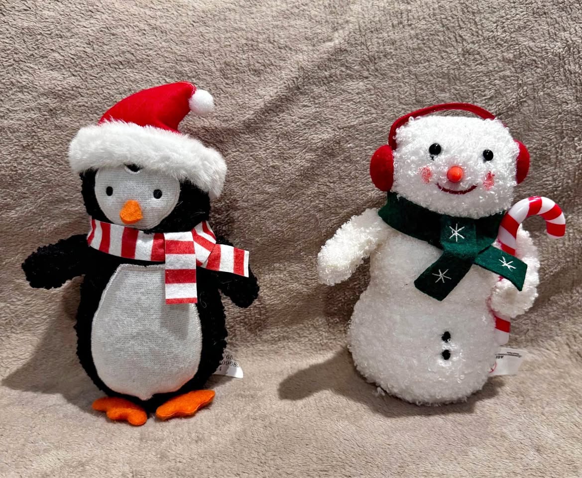 Plush Snowman and Plush Penguin