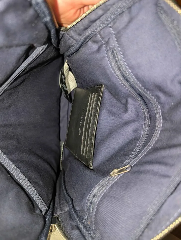 Lacoste black leather satchel bag image indicator(2)