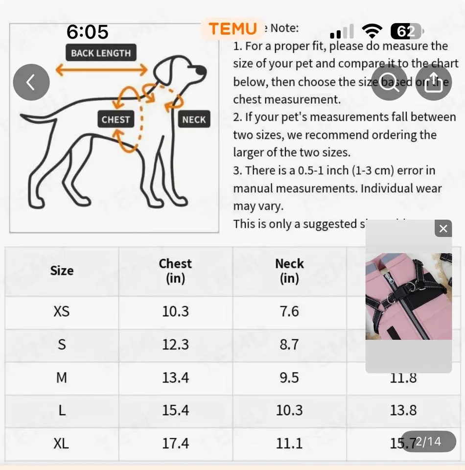 Blue doggy jacket with built in harness image indicator(2)