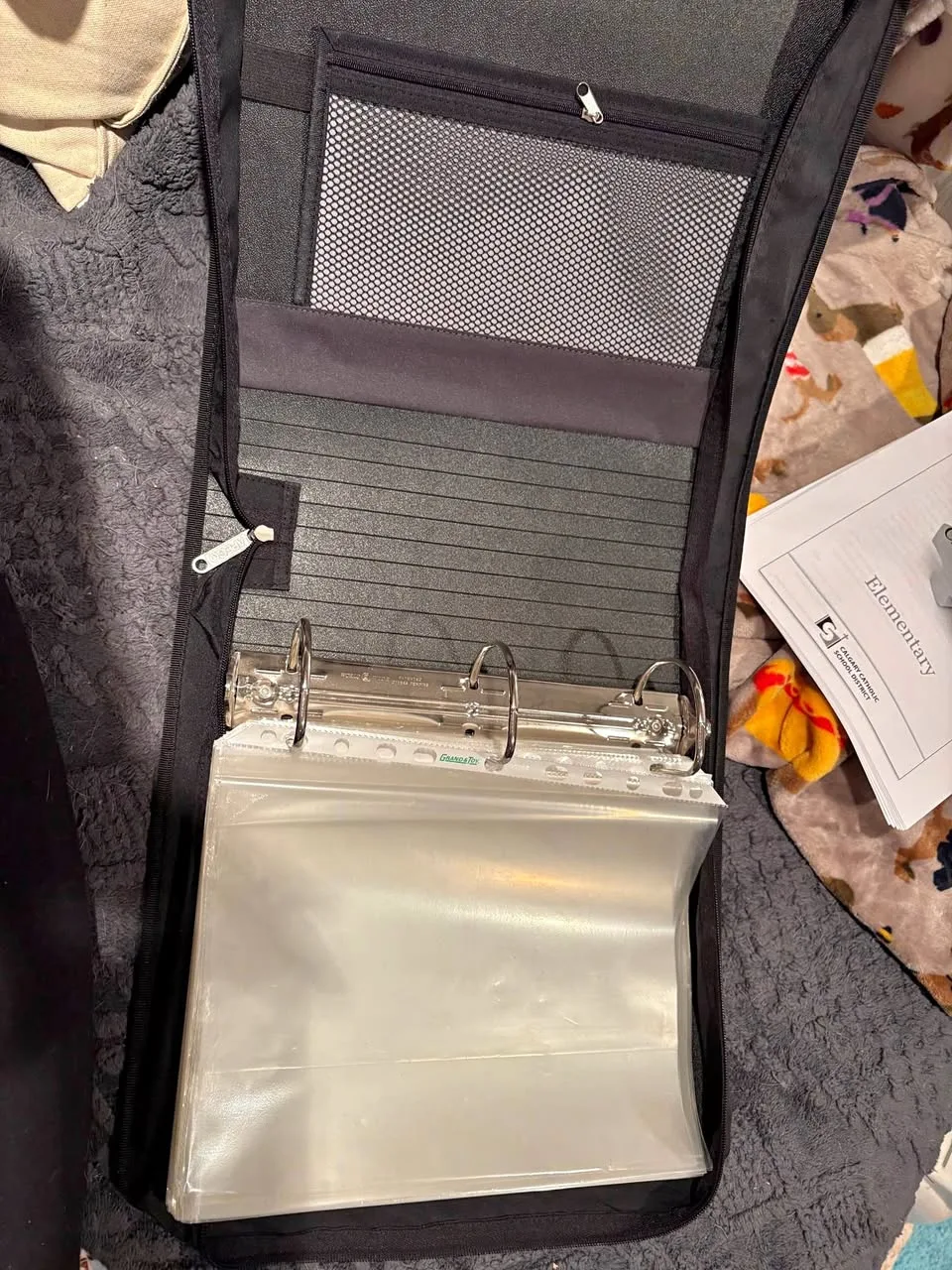 3 inch zippered binder with pouch