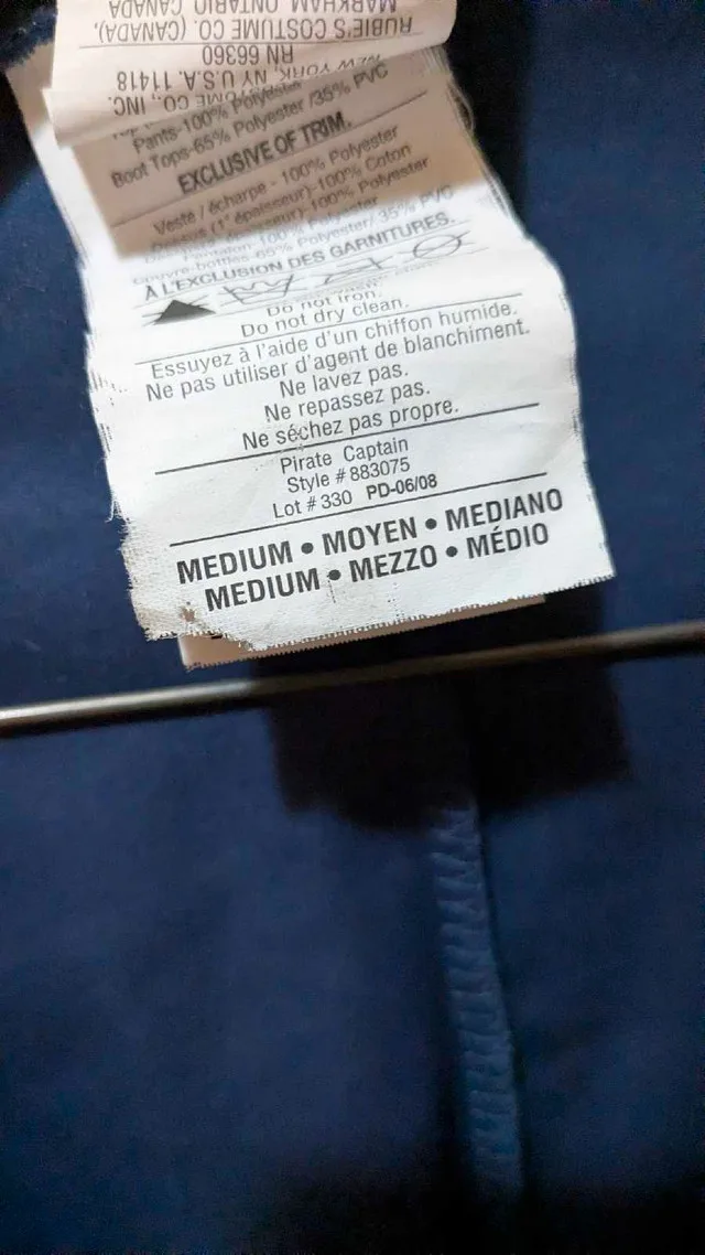 Pirate Costume 2-for-1 - Child's Costume - Sz Medium image indicator(10)