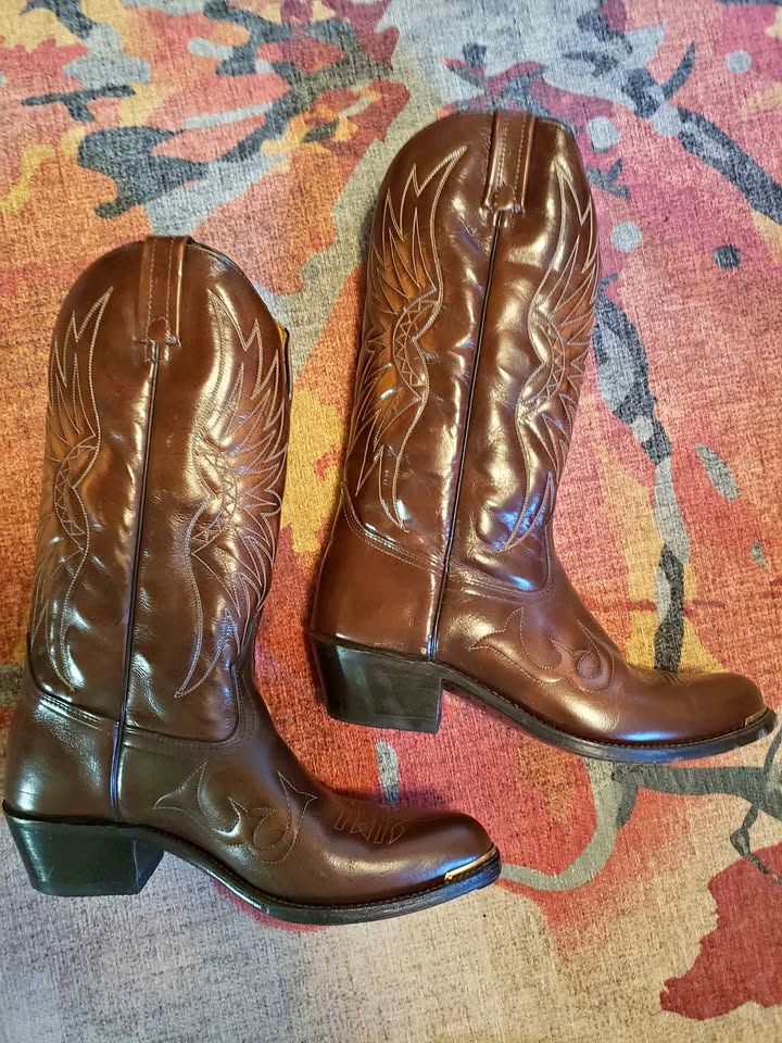 Vintage Leather Men's Cowboy Boots