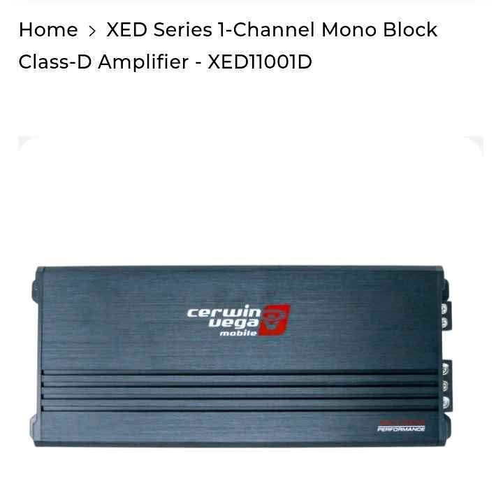 Cerwin Vega XED-11001D 1000w Car Audio Amplifier