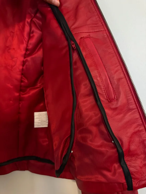 Danier Red Leather Jacket image indicator(2)