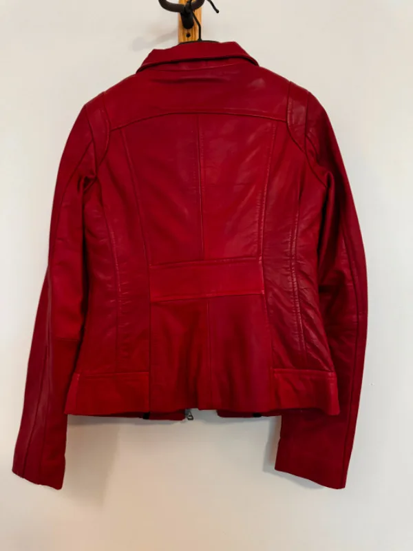 Danier Red Leather Jacket image indicator(5)