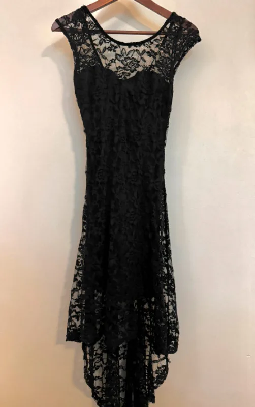 Lace Floral Black Dress