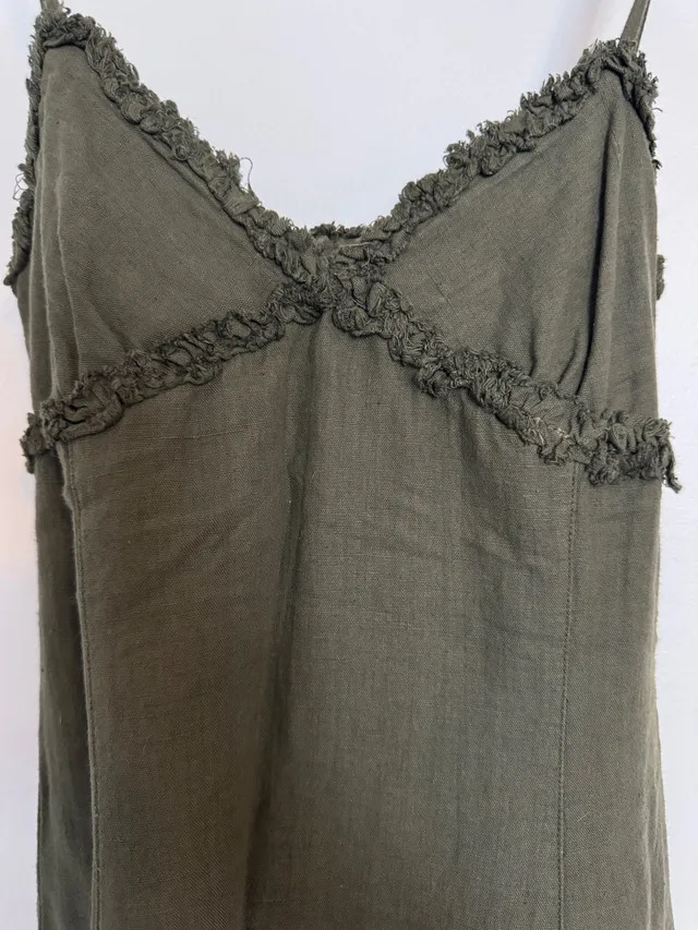 Zara Sage Linen Dress