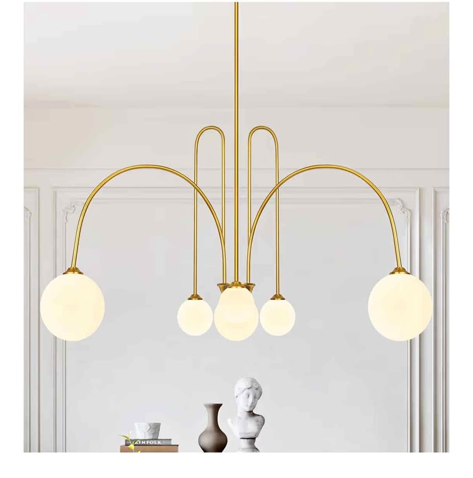 Gold Sputnik 6 Lights Modern Chandelier