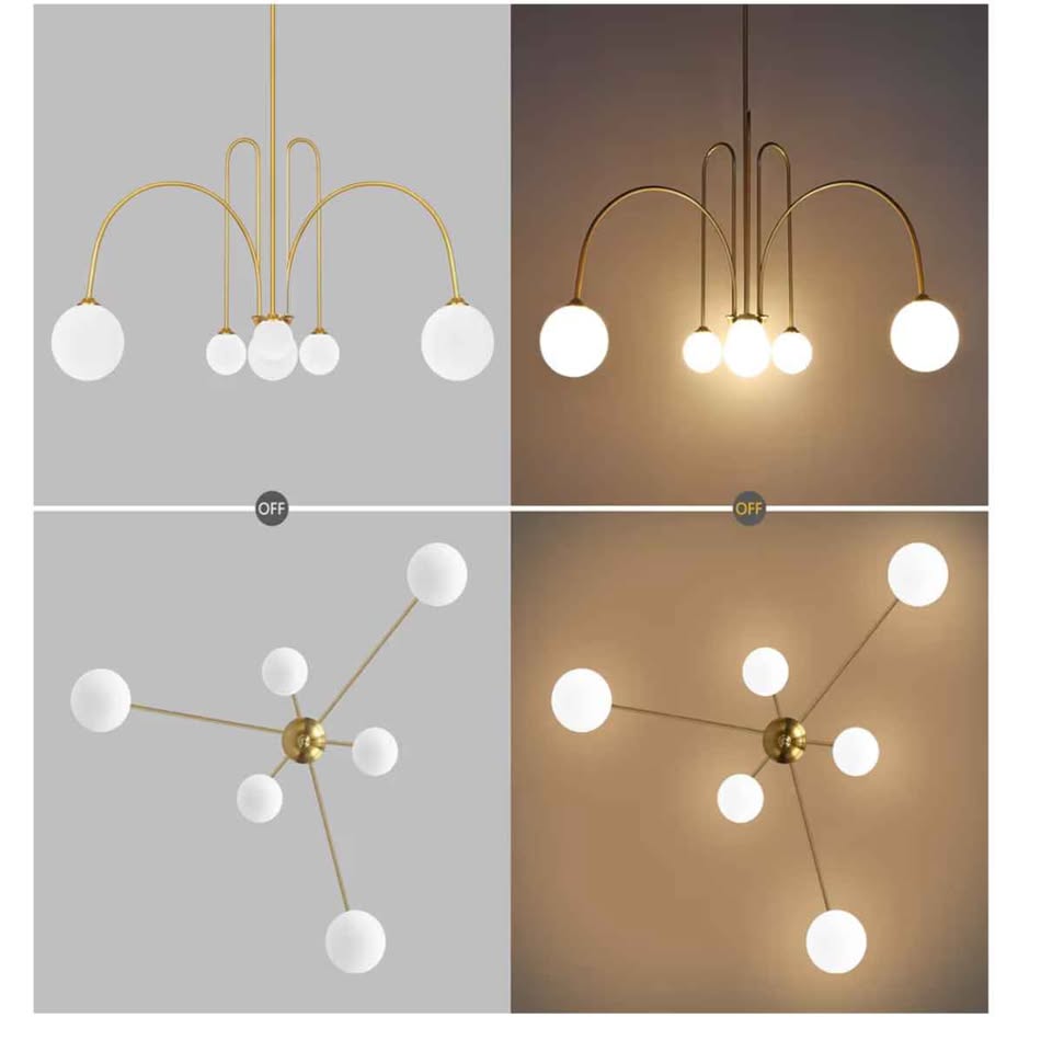 Gold Sputnik 6 Lights Modern Chandelier - photo 2
