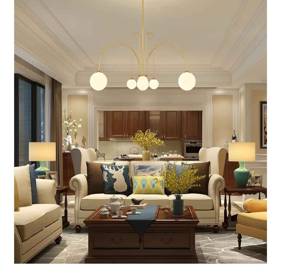 Gold Sputnik 6 Lights Modern Chandelier - photo 4