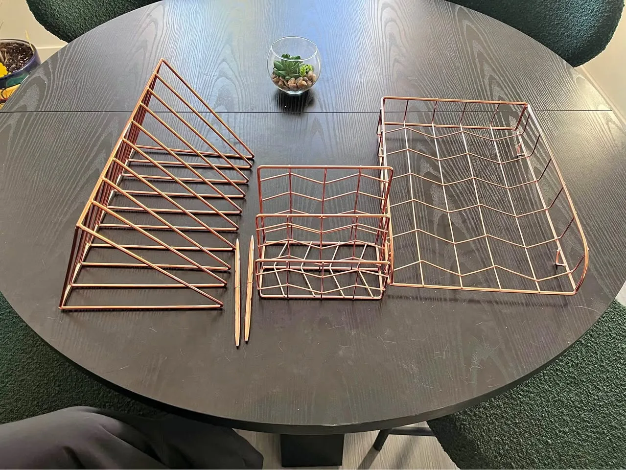 Rose gold office organizers