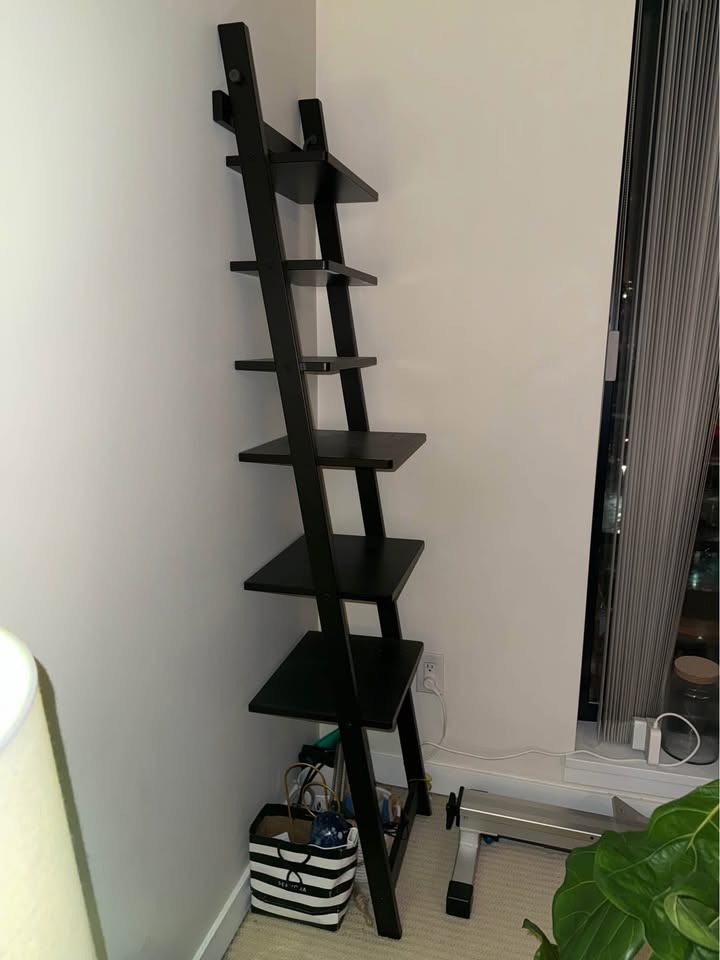 Ladder shelving unit, dark brown - photo 2