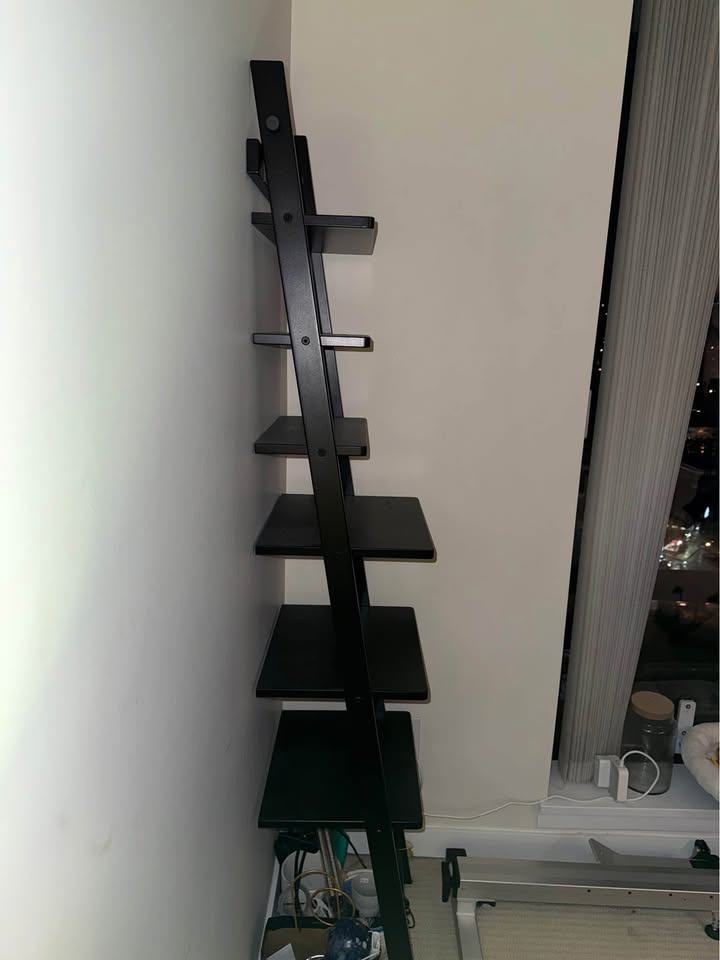 Ladder shelving unit, dark brown - photo 3