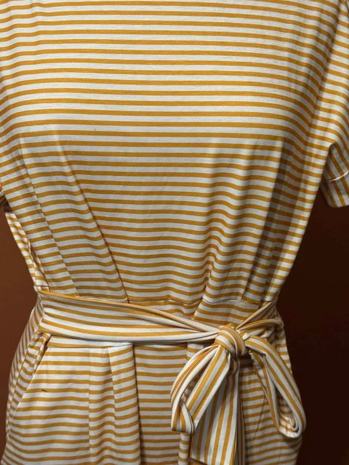 Brand New XL– Yellow & White Striped Belted Dress (Size XL) 💛🤍 image indicator(5)