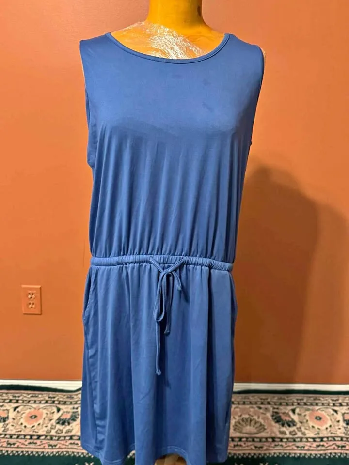 Brand New XL – Casual Blue Drawstring Dress (Size XL) thumbnail