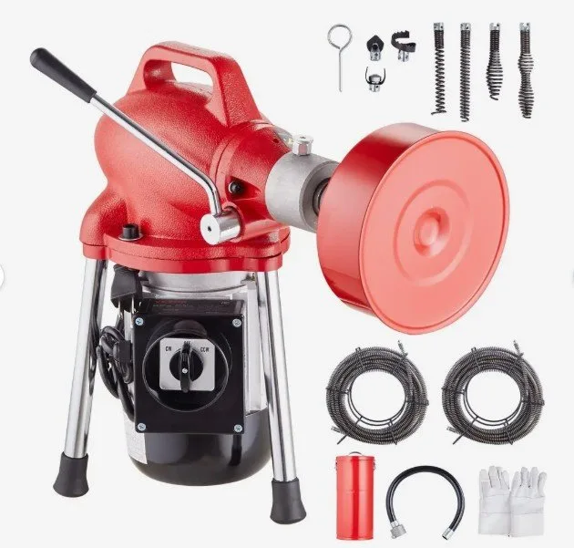 Vevor Drain Snake Machine with 2 Sectional Steel Cables image indicator(3)