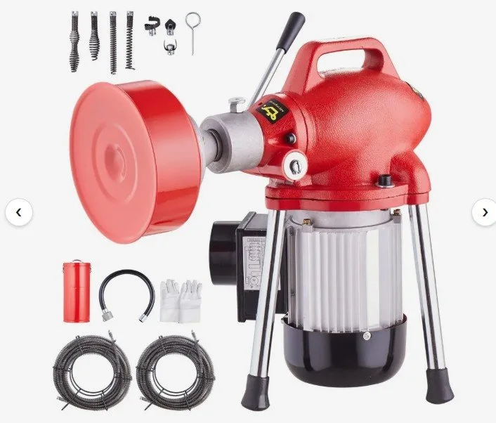 Vevor Drain Snake Machine with 2 Sectional Steel Cables image indicator(6)