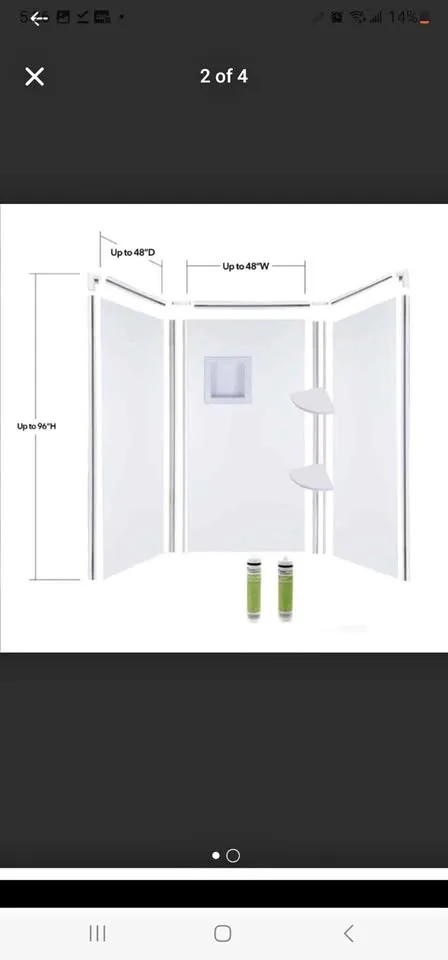 96" H x 48" D Three Panel Shower Surround thumbnail