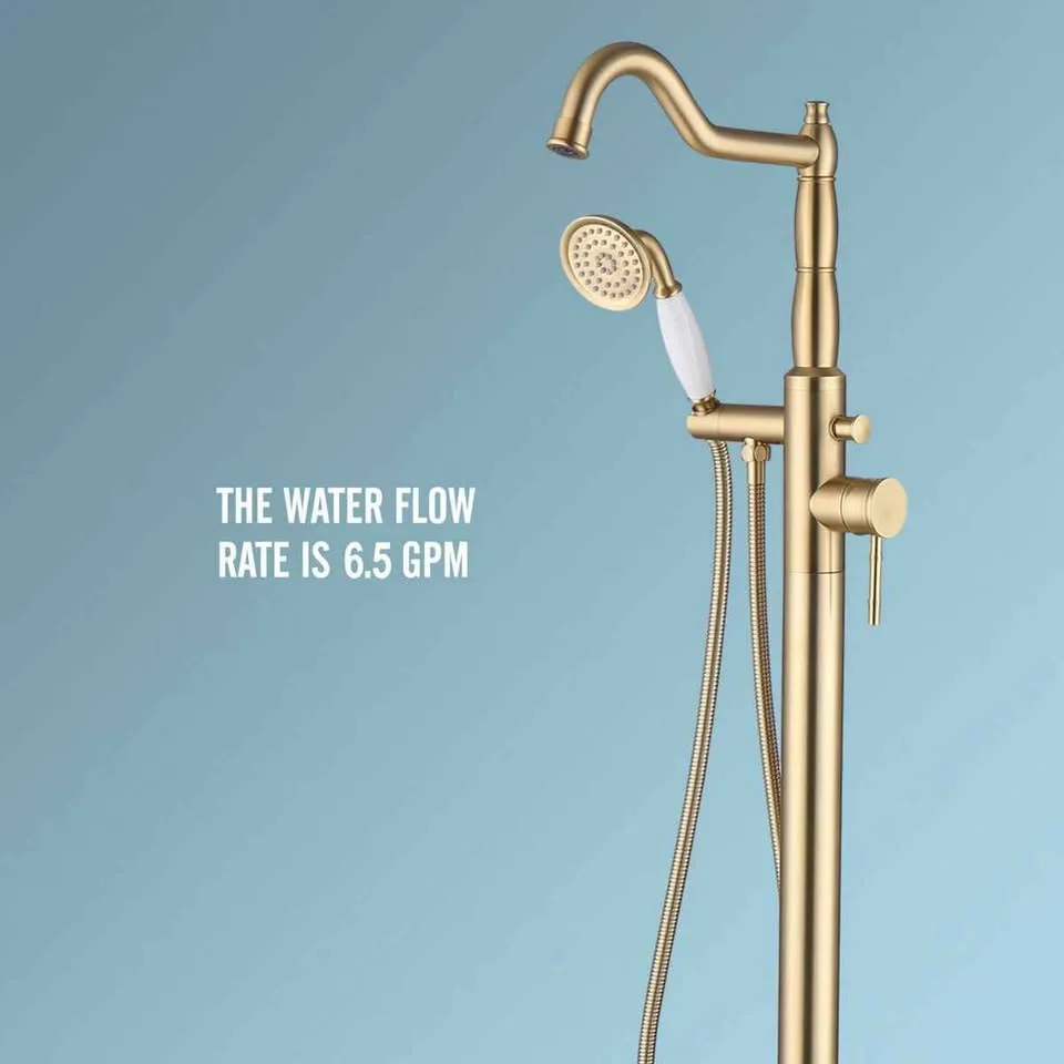 Cisy Floor Mounted Clawfoot Tub Faucet image indicator(3)