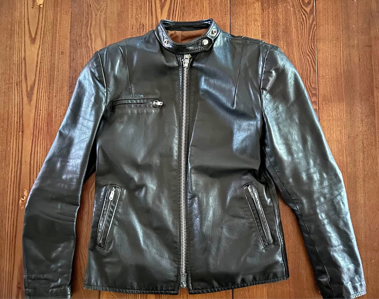 Vintage Brimaco women’s cafe racer leather jacket