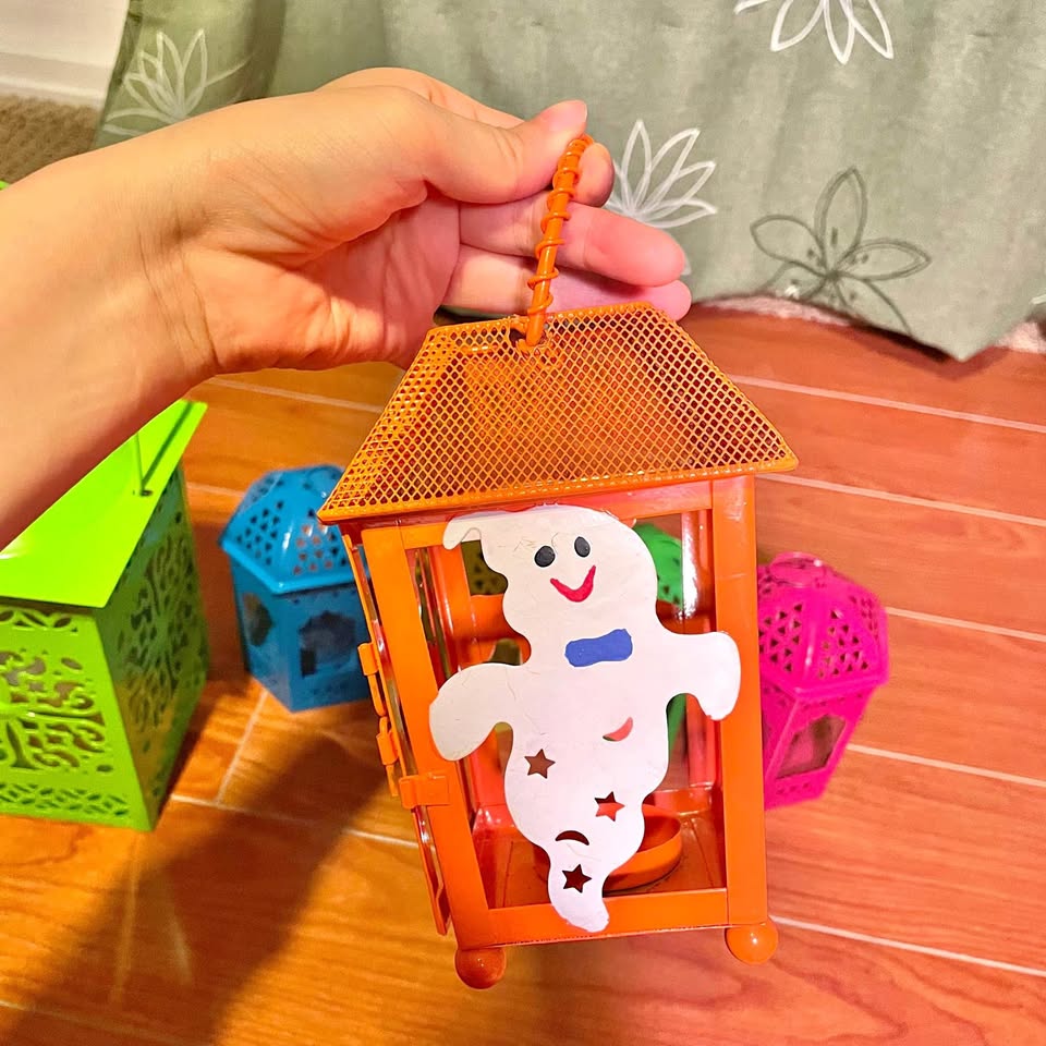 Halloween Candle Lantern with Ghost Design