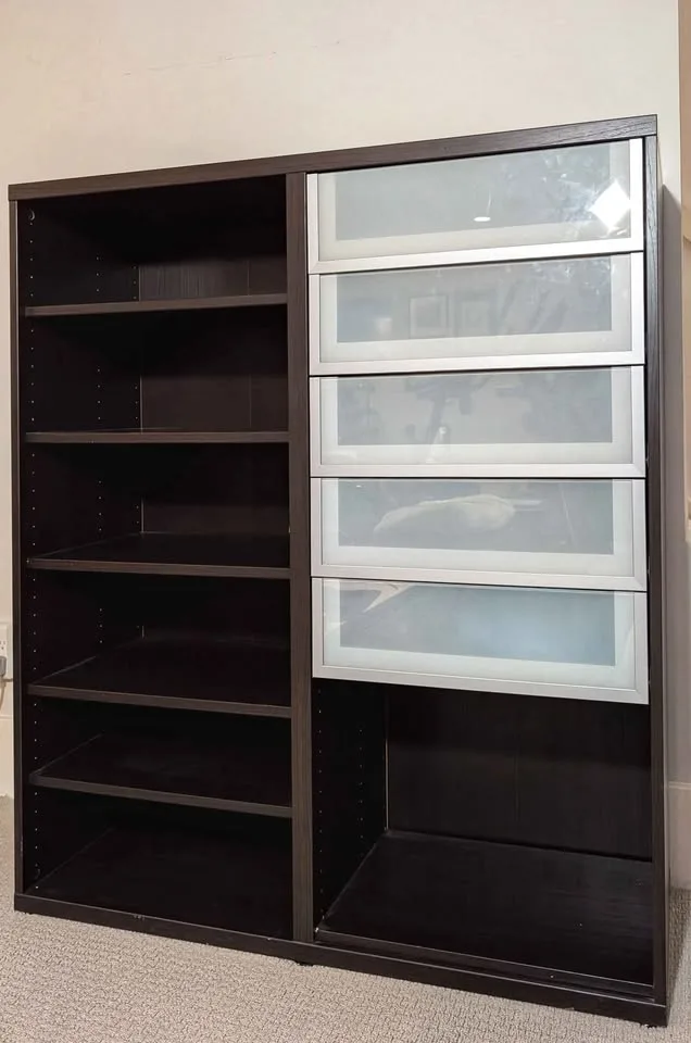 Handy storage - IKEA shelves with 5 drawers - espresso image indicator(3)