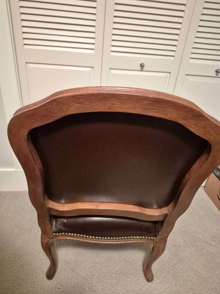 ARMCHAIRS x2: French provincial style faux leather image indicator(2)