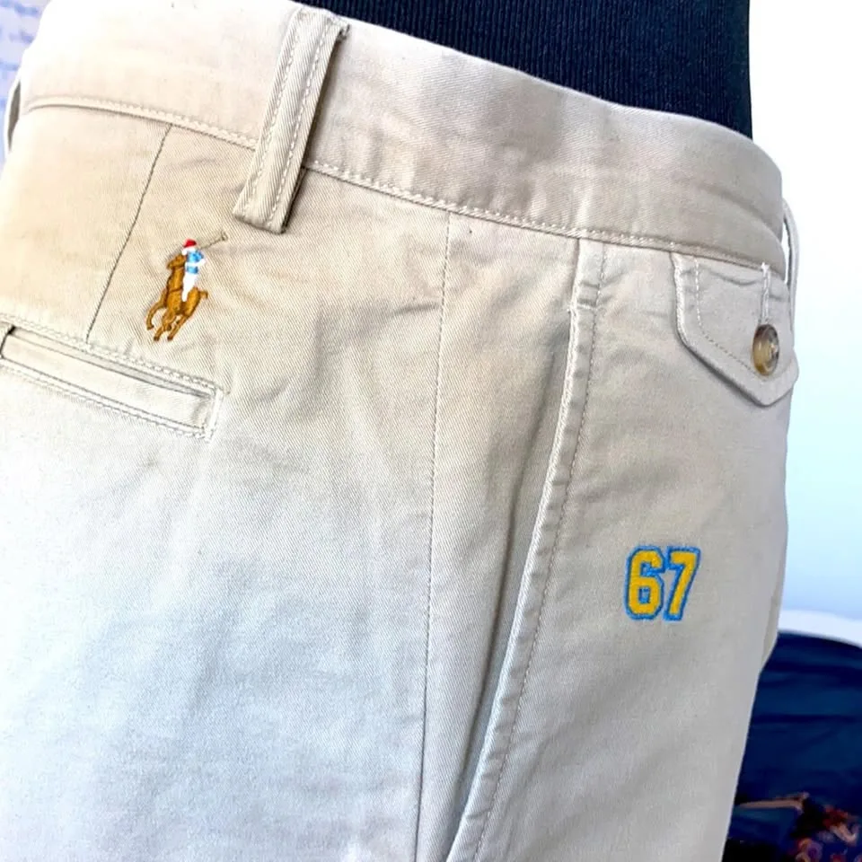 PRL Kakki Embroidered SlimFit Trouser NWT 34/30 image indicator(7)