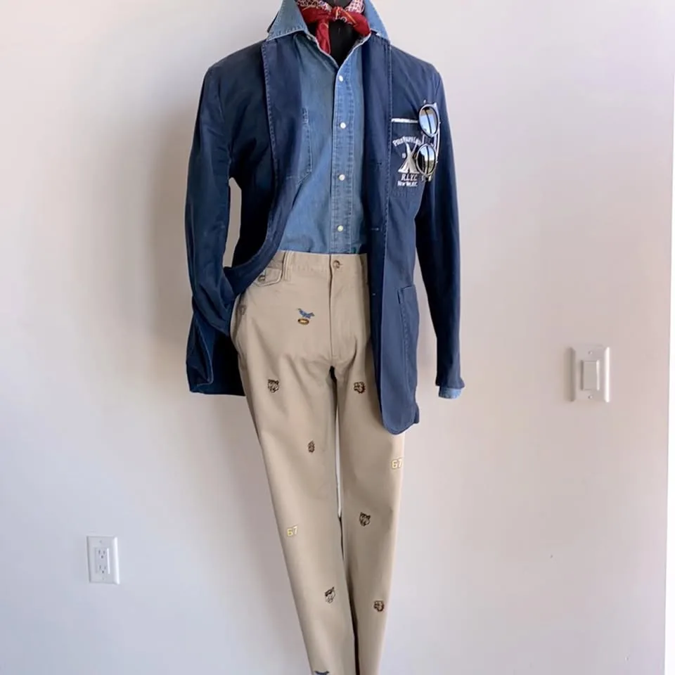 PRL Kakki Embroidered SlimFit Trouser NWT 34/30 image indicator(9)