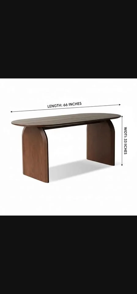 Oval manufactured wood dining table image indicator(5)
