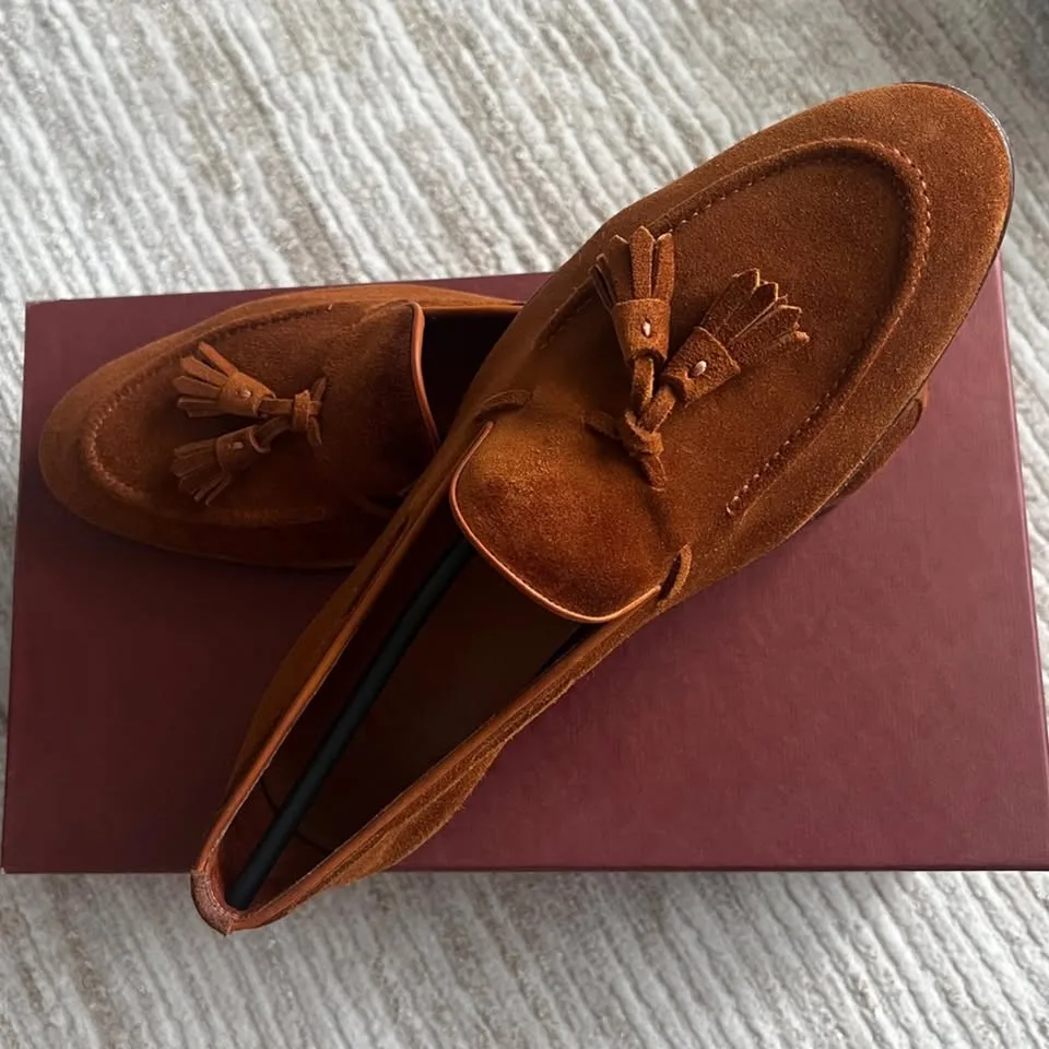 Men's Tassel Loafers - Rich Brown Suede image indicator(9)
