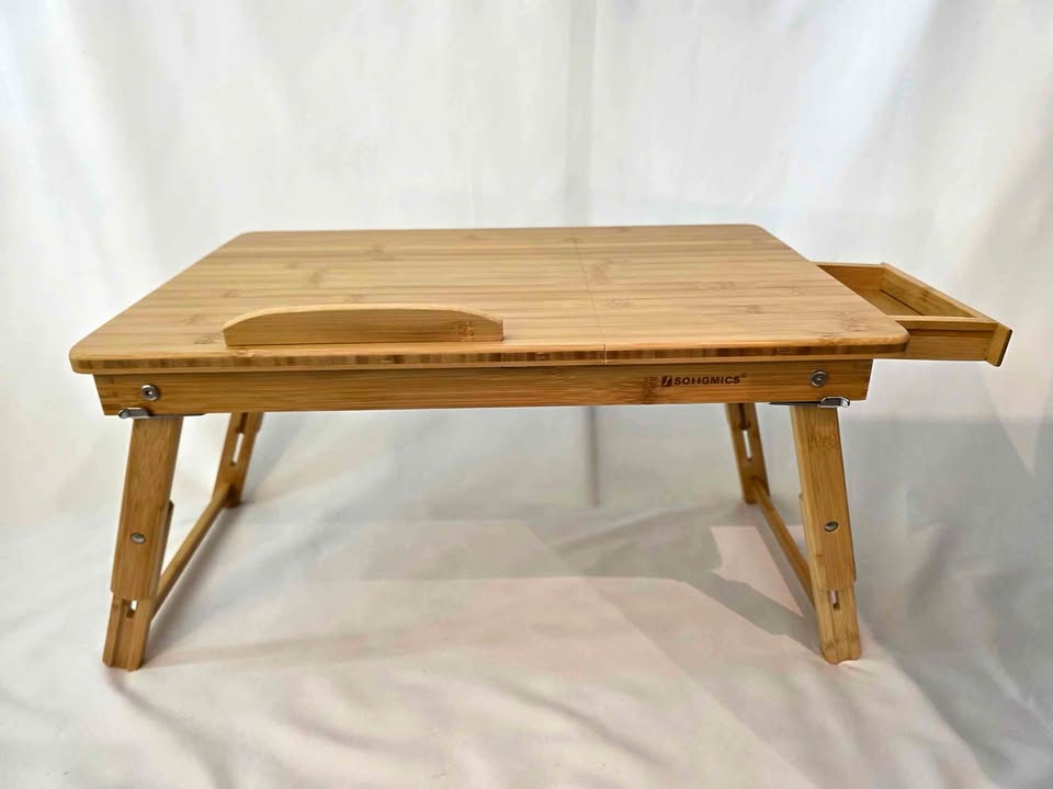 SONGMICS Adjustable Bamboo Laptop Table – Brand New