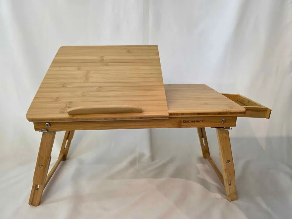 SONGMICS Adjustable Bamboo Laptop Table – Brand New image indicator(2)