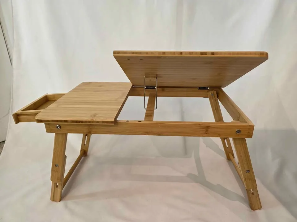 SONGMICS Adjustable Bamboo Laptop Table – Brand New image indicator(3)