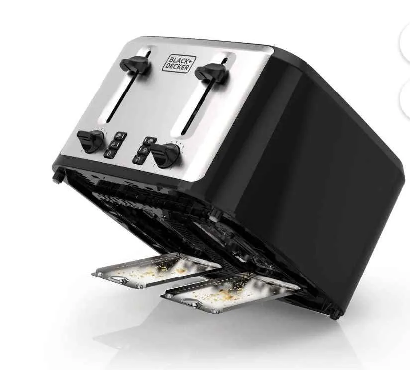 Black+Decker 4-Slice Toaster, Stainless Steel/Black image indicator(3)