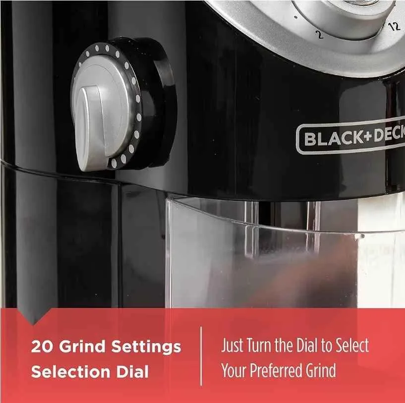 BLACK+DECKER Burr Mill Coffee Grinder CBM310BD image indicator(7)